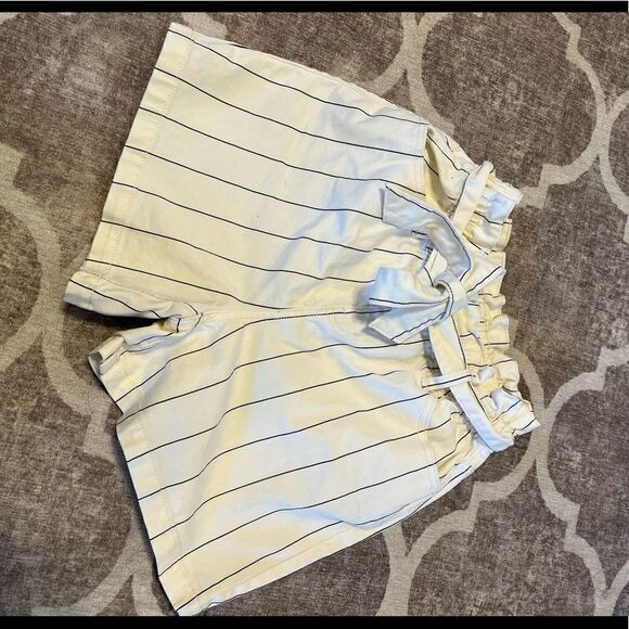 Time and tru high waisted paperbag belted shorts pin stripes size 2 - Picture 1 of 5